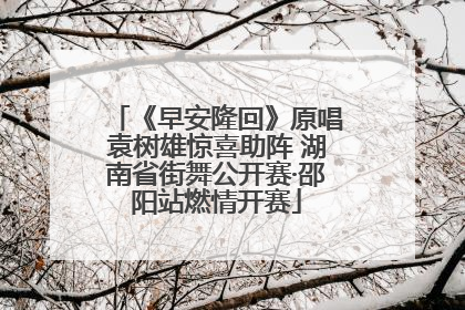 《早安隆回》原唱袁树雄惊喜助阵 湖南省街舞公开赛·邵阳站燃情开赛