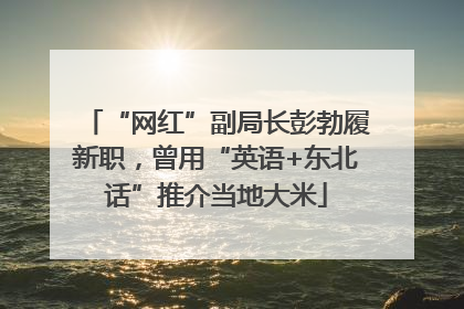 “网红”副局长彭勃履新职，曾用“英语+东北话”推介当地大米