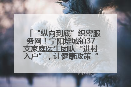“纵向到底”织密服务网！宁阳堽城镇37支家庭医生团队“进村入户”，让健康政策“落地生根”