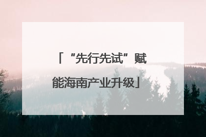 “先行先试”赋能海南产业升级