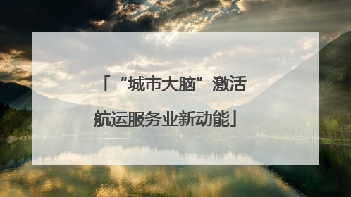 “城市大脑”激活航运服务业新动能
