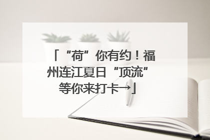 “荷”你有约！福州连江夏日“顶流”等你来打卡→