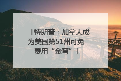 特朗普：加拿大成为美国第51州可免费用“金穹”
