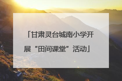 甘肃灵台城南小学开展“田间课堂”活动