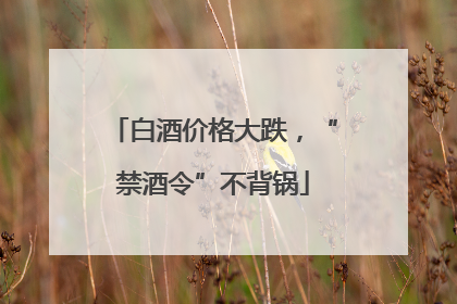 白酒价格大跌，“禁酒令”不背锅