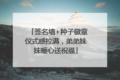 签名墙+种子徽章仪式感拉满，弟弟妹妹暖心送祝福