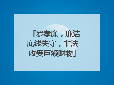 罗孝廉，廉洁底线失守，非法收受巨额财物