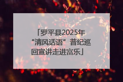 罗平县2025年“清风话语”普纪巡回宣讲走进富乐