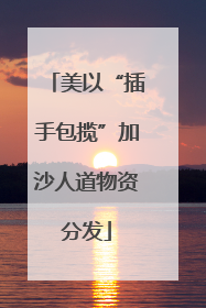 美以“插手包揽”加沙人道物资分发