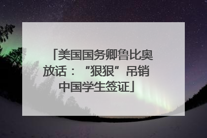 美国国务卿鲁比奥放话：“狠狠”吊销中国学生签证