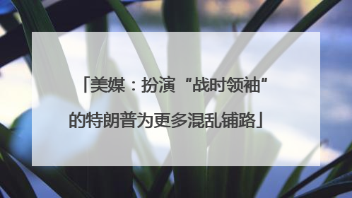 美媒：扮演“战时领袖”的特朗普为更多混乱铺路
