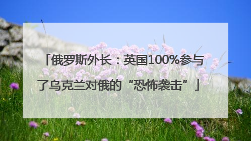 俄罗斯外长：英国100%参与了乌克兰对俄的“恐怖袭击”
