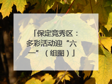保定竞秀区：多彩活动迎“六一”（组图）