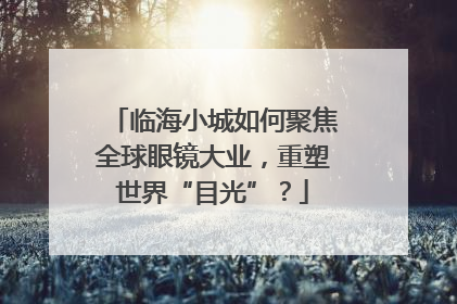 临海小城如何聚焦全球眼镜大业，重塑世界“目光”？
