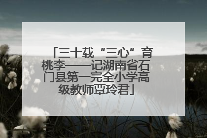 三十载“三心”育桃李——记湖南省石门县第一完全小学高级教师覃玲君