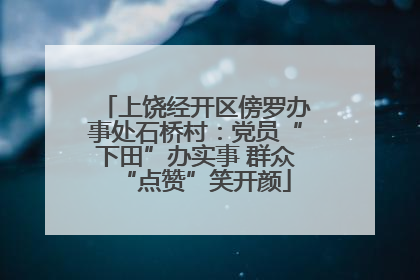 上饶经开区傍罗办事处石桥村：党员“下田”办实事 群众“点赞”笑开颜