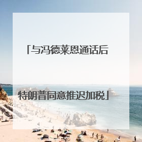 与冯德莱恩通话后 特朗普同意推迟加税