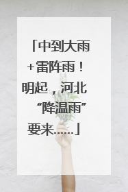 中到大雨+雷阵雨！明起，河北“降温雨”要来……