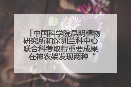 中国科学院昆明植物研究所和深圳兰科中心联合科考取得重要成果 在神农架发现两种“国保”级兰花