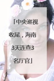 中央巡视收尾，海南3天连查3名厅官