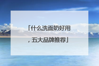 什么洗面奶好用，五大品牌推荐