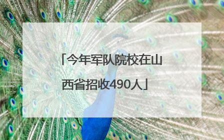 今年军队院校在山西省招收490人