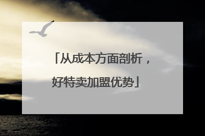 从成本方面剖析，好特卖加盟优势