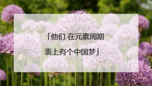 他们 在元素周期表上有个中国梦
