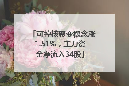 可控核聚变概念涨1.51%，主力资金净流入34股