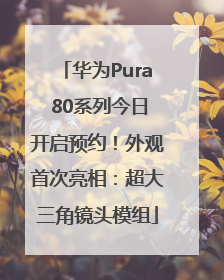华为Pura 80系列今日开启预约！外观首次亮相：超大三角镜头模组