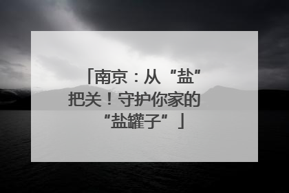 南京：从“盐”把关！守护你家的“盐罐子”