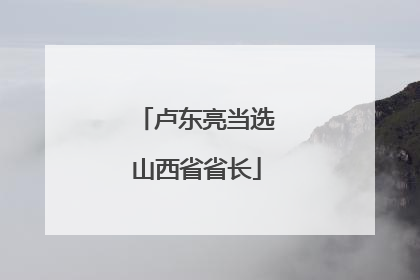 卢东亮当选山西省省长