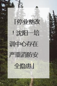 停业整改！沈阳一培训中心存在严重消防安全隐患