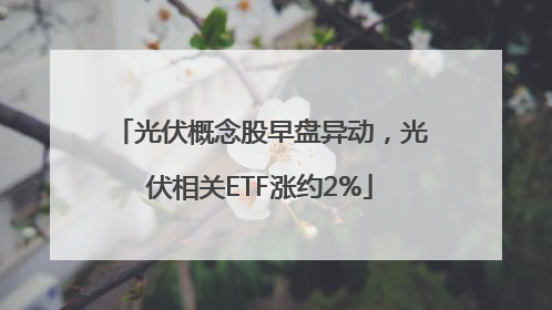 光伏概念股早盘异动，光伏相关ETF涨约2%