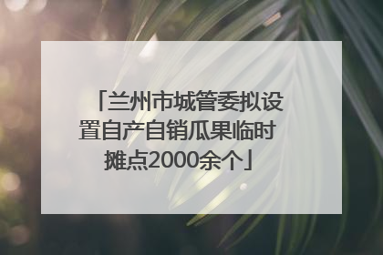 兰州市城管委拟设置自产自销瓜果临时摊点2000余个