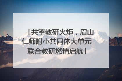 共擎教研火炬，眉山仁师附小共同体大单元联合教研燃情启航