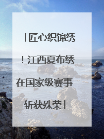 匠心织锦绣！江西夏布绣在国家级赛事斩获殊荣