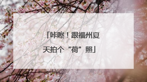 咔嚓！跟福州夏天拍个“荷”照