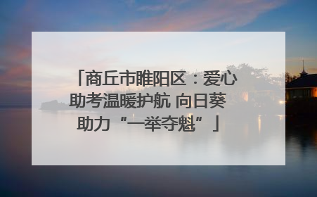 商丘市睢阳区：爱心助考温暖护航 向日葵助力“一举夺魁”