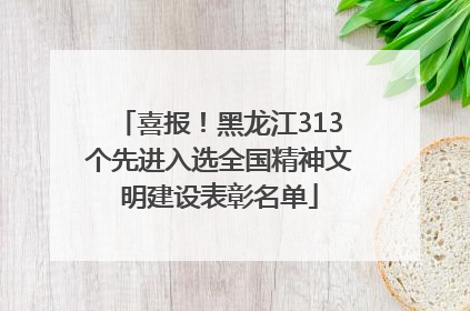 喜报！黑龙江313个先进入选全国精神文明建设表彰名单