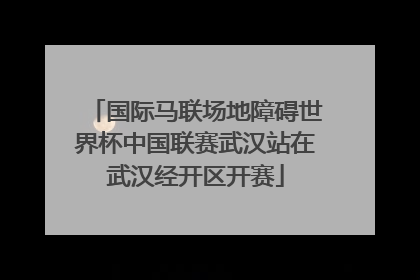 国际马联场地障碍世界杯中国联赛武汉站在武汉经开区开赛