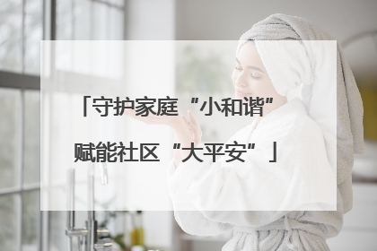 守护家庭“小和谐” 赋能社区“大平安”