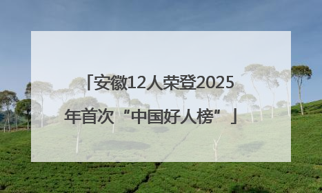 安徽12人荣登2025年首次“中国好人榜”