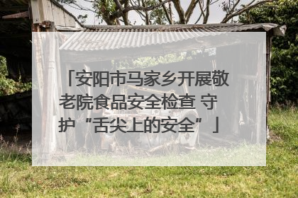 安阳市马家乡开展敬老院食品安全检查 守护“舌尖上的安全”