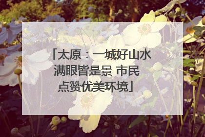 太原：一城好山水 满眼皆是景 市民点赞优美环境