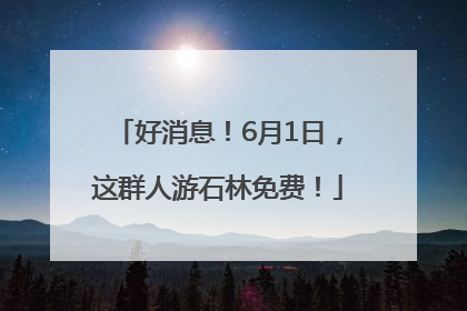好消息！6月1日，这群人游石林免费！