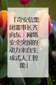 奇安信集团董事长齐向东：网络安全突围的动力来自生成式人工智能
