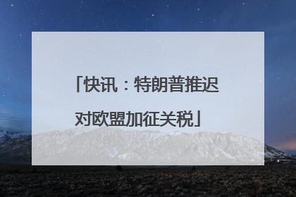 快讯：特朗普推迟对欧盟加征关税