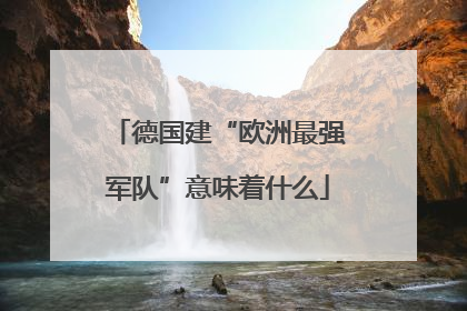 德国建“欧洲最强军队”意味着什么
