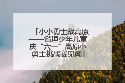 小小勇士战高原——省垣少年儿童庆“六一”高原小勇士挑战赛见闻